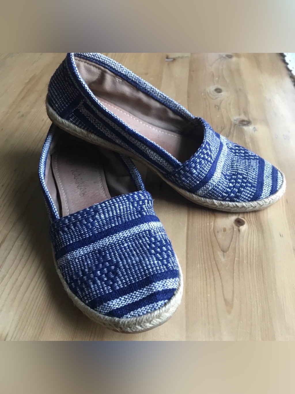 Kaanas 37 Blue And White Textile Espadrille